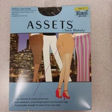 ASSETS Bodyshaping Perfect Pantyhose by Sarah Blakely Black Full Length Size 2