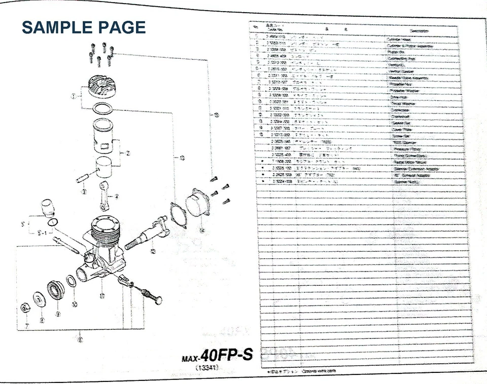 O. S. ENGINE PRECISION AND EXPLODED VIEWS MANUAL FOR REPAIR O S MAX ENGINES - Image 2 of 4