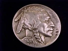 1921-S Buffalo Nickel, Close to Very Fine grade. A sharp, full date.