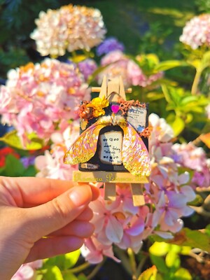 Handgefertigte handbemalte Hubschraubersamen winzige Liebe Fee Flügel Kristall Display Kunst