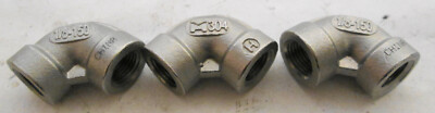 Unbranded 304 1/8-150 Stainless Steel Elbow Fitting Female 90° 1/8'' (Lot of 3)