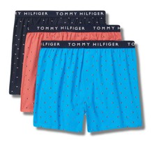 TOMMY HILFIGER MEN X3 - 243 ROBINS MEDIUM - 3 PACK SLIM WOVEN BOXER UNDERWEAR