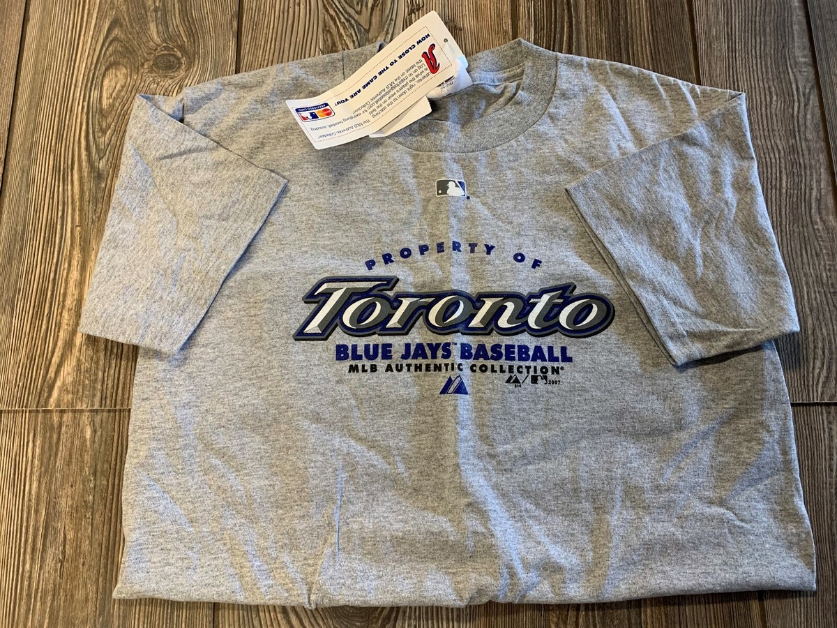 NWT Boys Toronto Blue Jays Heather Gray Short Sleeve Majestic Logo 