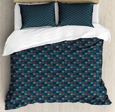 Image of Geometric Duvet Cover Set Circles and Stars