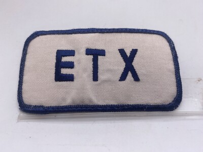 E X T  USED EMBROIDERED VINTAGE COMPANY SEW ON NAME PATCH TAG