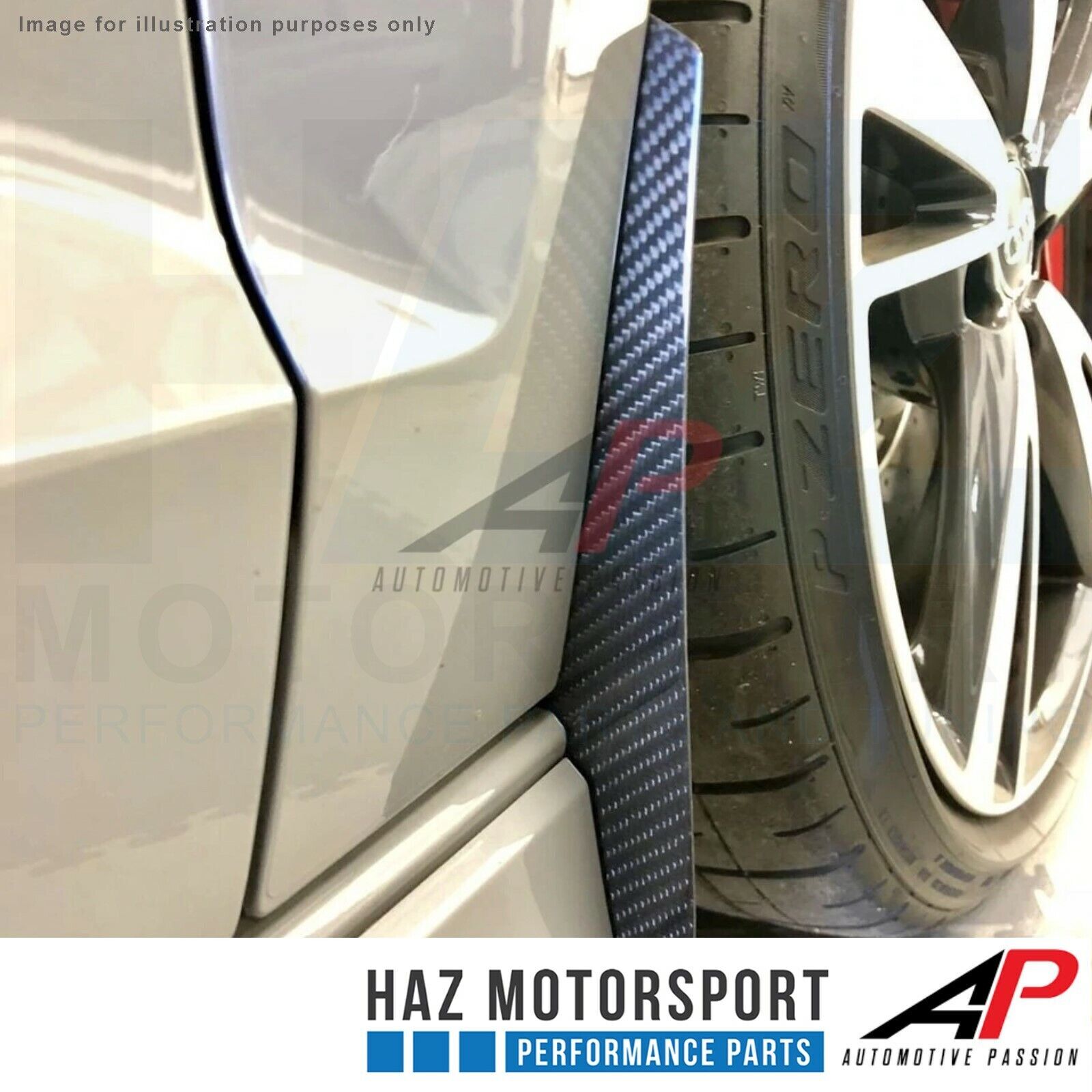 AP Design Gloss Carbon Fibre Front+Rear Mud Flaps/Arch Guards Audi RS3 8V  Saloon | eBay