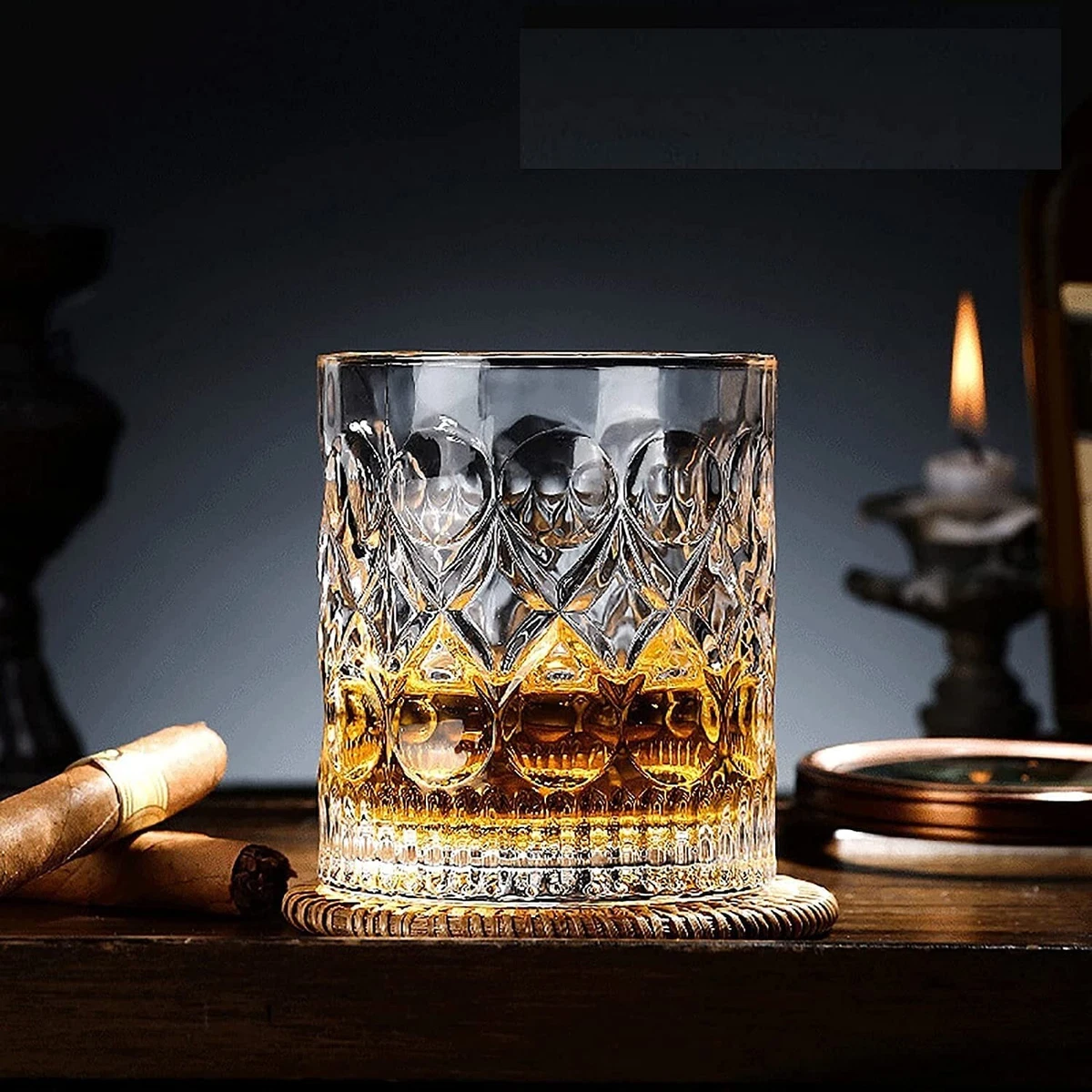 Luxury Colorful Glass Cups, Geometric Whiskey Glass