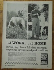 1964 PURINA DOG CHOW Magazine Ad - at WORK...at HOME.