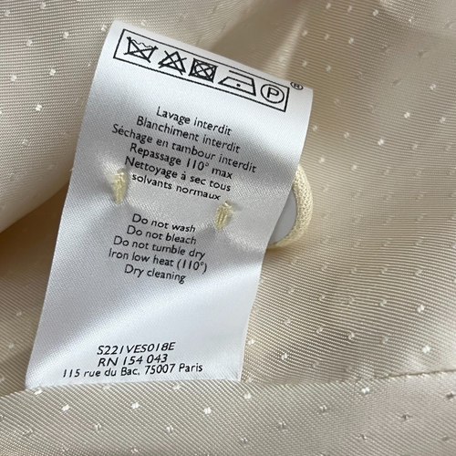 Sezane Double Breasted Collared Blazer Jacket Butter Yellow Cream Size 46 - Picture 11 of 12
