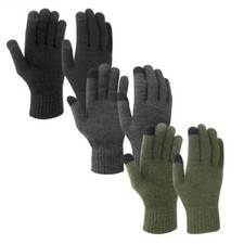 Evridwear Mens Thermal Winter TouchScreen Gloves Acrylic Gloves 3 Pairs