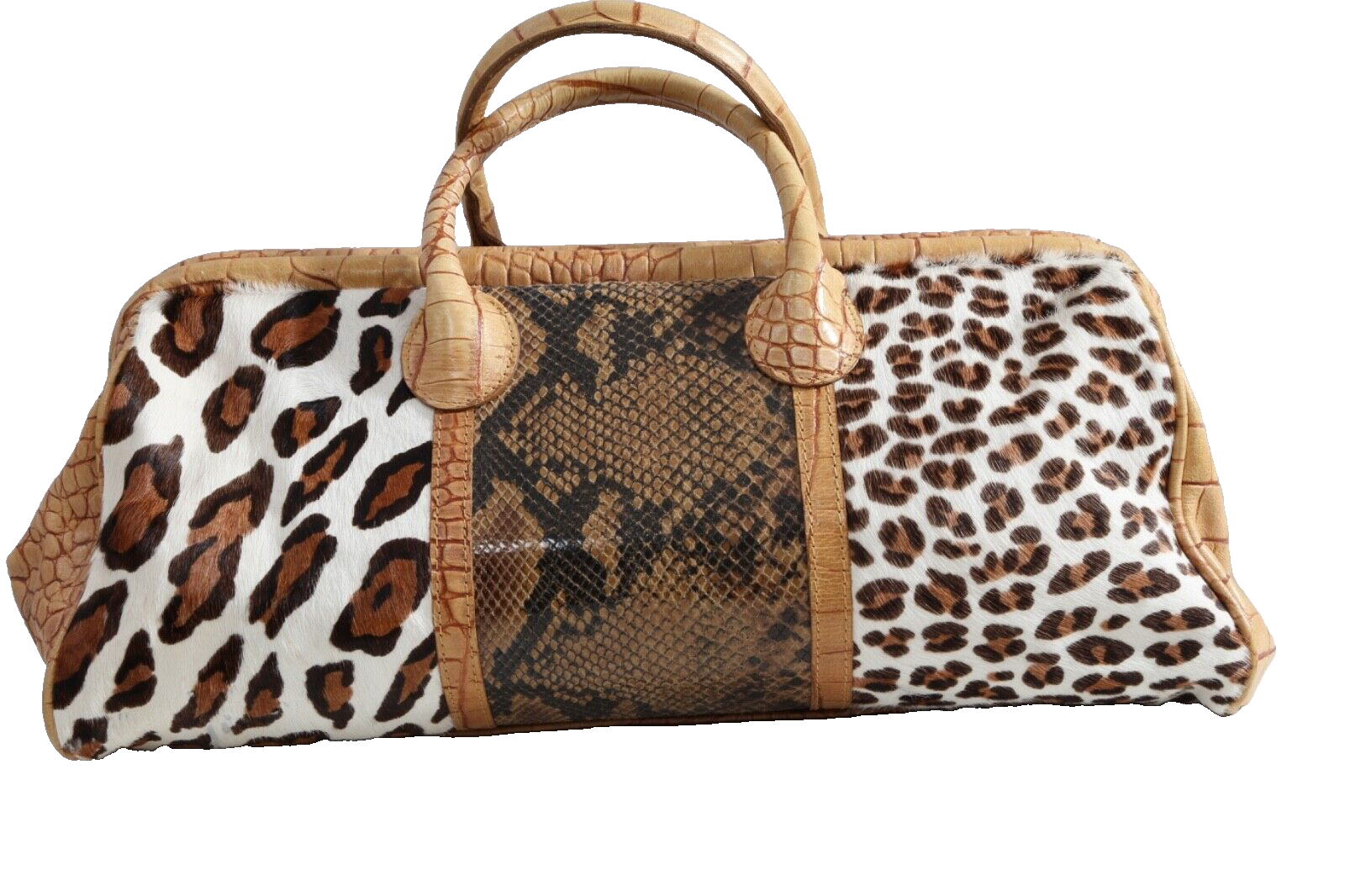 PONY Borsa a tracolla Clever Carriage Company Doctors in pelle leopardata con stampa capelli di cavallo