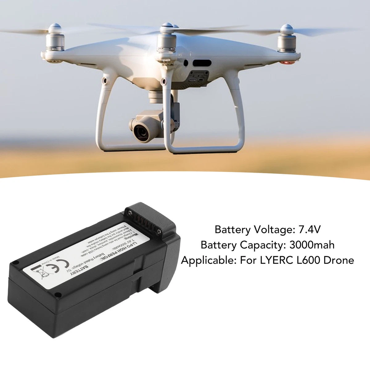 Drone Battery 7.4V 3000mah Overcharge Protection Short Circuit
