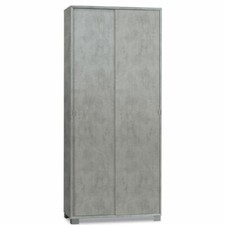 Armadio Mobile con 2 ante scorrevoli e 8 ripiani Armadi Scarpiera cemento 190H