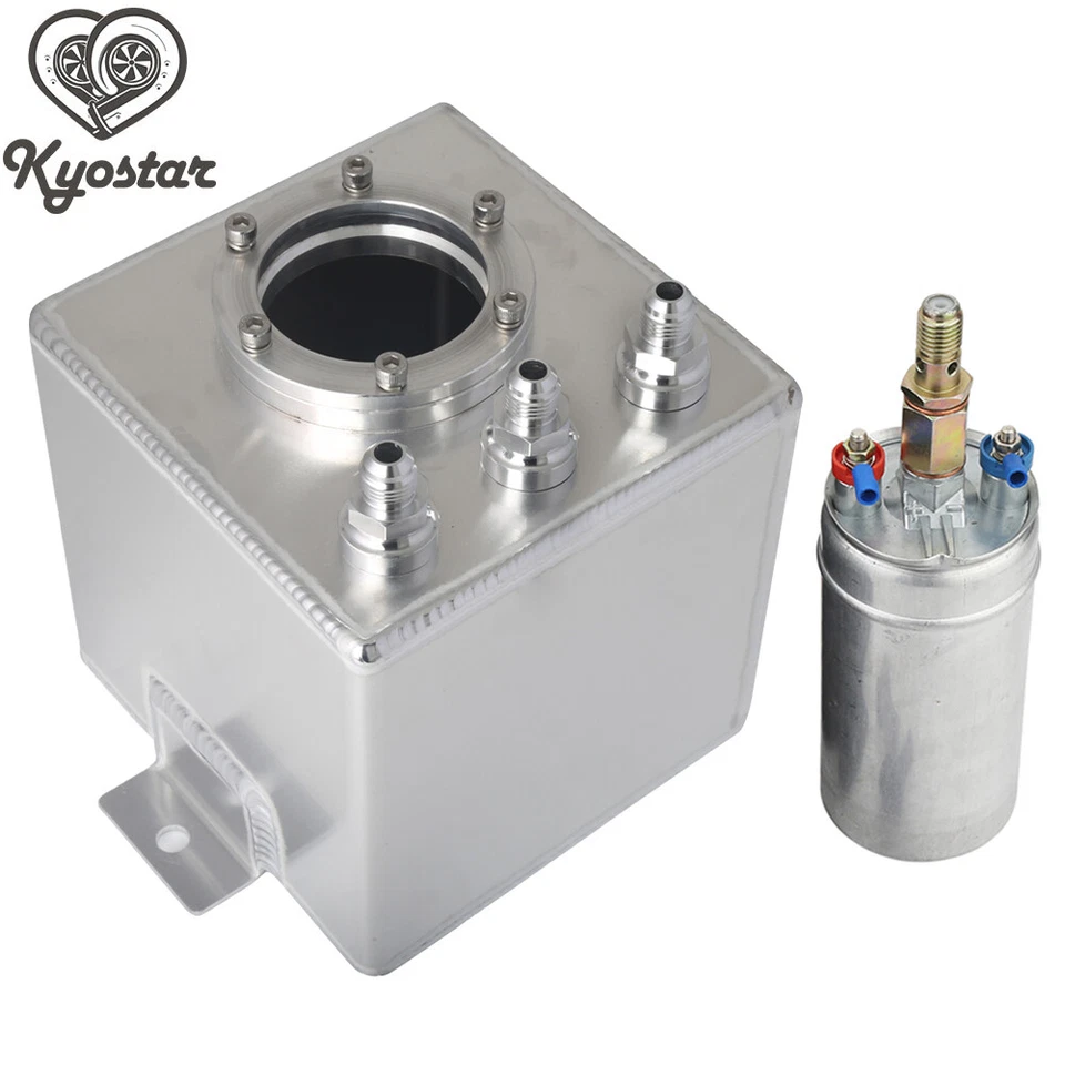 2L Aluminum Swirl Fuel Surge Pot Tank AN6 Fittings With 044 External Fuel Pump - image 2 of 4