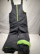 Champion Girls Sz XL Snow Ski Bib Overalls Snow Suit Pants Zip Black Green
