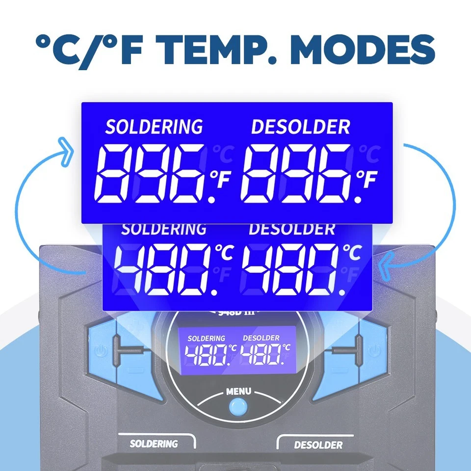 WEP 948D-III 110W Soldering Iron Kit Suction Tin Gun 2IN1 Desoldering Station - Image 4 of 4