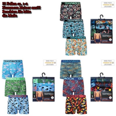 3-Pack Herren Baumwolle Boxershorts GIANVAGLIA  Deluxe, M - XXL