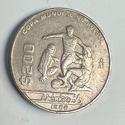 1986 MEXICO $200 Pesos - '86 World Cup Mexican Soccer