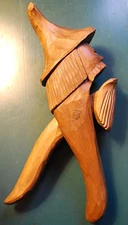 Antique BLACK FOREST GERMANY NUTCRACKER Hand Carved Wood BEARDED MAN W HAT 10.5"