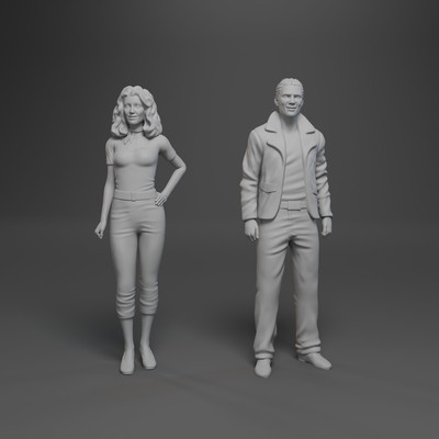 Grease Thunder Road Cha Cha Crater Face Danny 3D printed 5 Figure Set 1:24