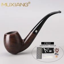 Ebony Wood Smoking Tobacco Pipe 9mm Filter 10 Tools Accessories Gift Scraper