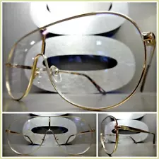 OVERSIZED CLASSIC MODERN RETRO Style Clear Lens EYE GLASSES Large Big Gold Frame