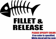 Vinyl Decal Sticker - Fillet Release Fish Car Truck Bumper Window JDM Fun 7"