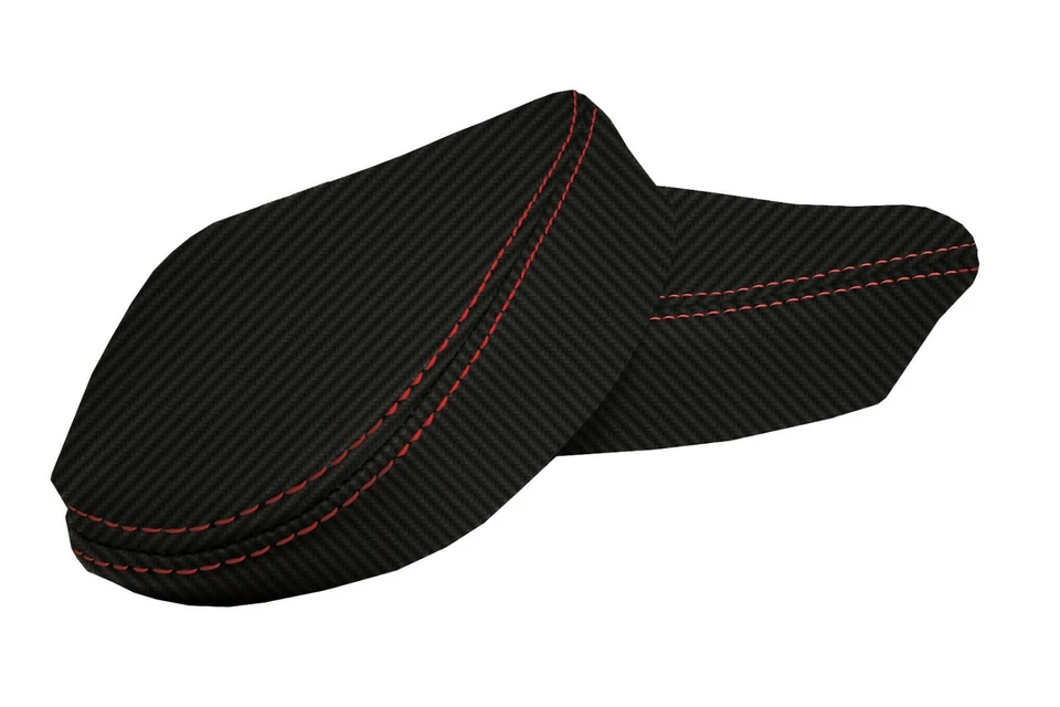 Fits 2005-2010 Toyota Sienna Carbon Fiber Door Panel Armrest Cover Red Stitch Foto 4 de 4