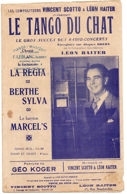 Partitur Gesang 1929 - Der Tango der Katze (SCOTTO RAITER) - La Régia, Berthe SYLVA