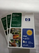Premium HP Photo Paper 4x6 180 sheets Glossy Inkjet Sealed in box - 3 60 Packs