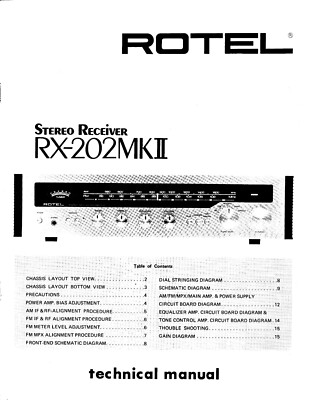 Service Manual-Anleitung für Rotel RX-202 MK2 