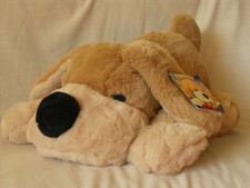 Vintage FAO Schwarz Plush Patrick the Pup 22  Large Brown Laying Dog New