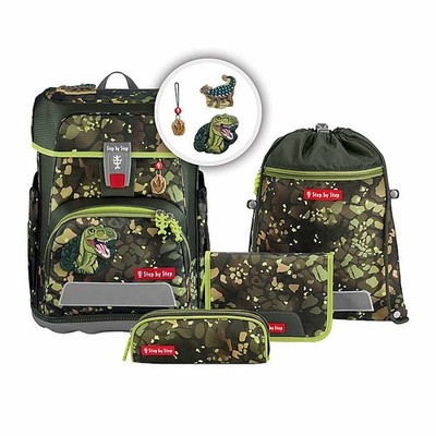 Schulranzen Jungen Step by Step CLOUD Dino Torex 5-teiliges Set Schultasche