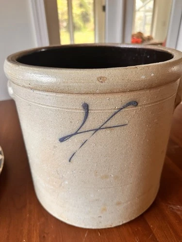 Antique 4 gallon *RARE* Salt Glaze Stoneware Crock – Redwing