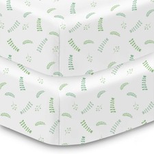 Cotton Percale Fitted Sheet, for 52" x 28"/132 x 71 cm Crib Toddler Bed Mat...