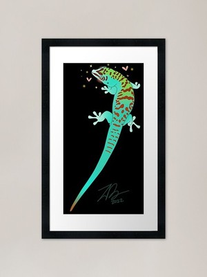 Kawaii Madagaskar Giant Day Gecko F Gerahmtes Wandbild Poster Leinwanddruck Bild
