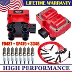 2 Pack Ignition Coil & Iridium Spark Plug & Wire For Ford F-150 F-250 4.6L FD487