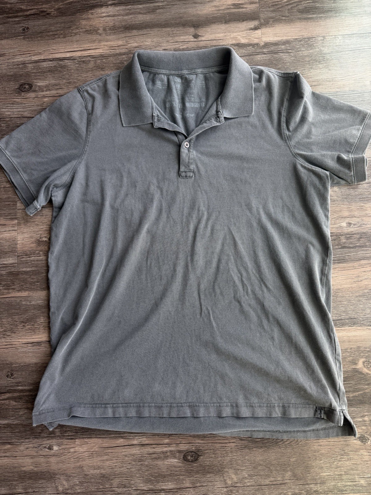 LEVI'S Originals 100% Soft Cotton Polo Shirt Mens XL Light Wash Gray