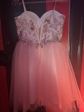Cute Pink Hoco Dress With Silver And Gold Details