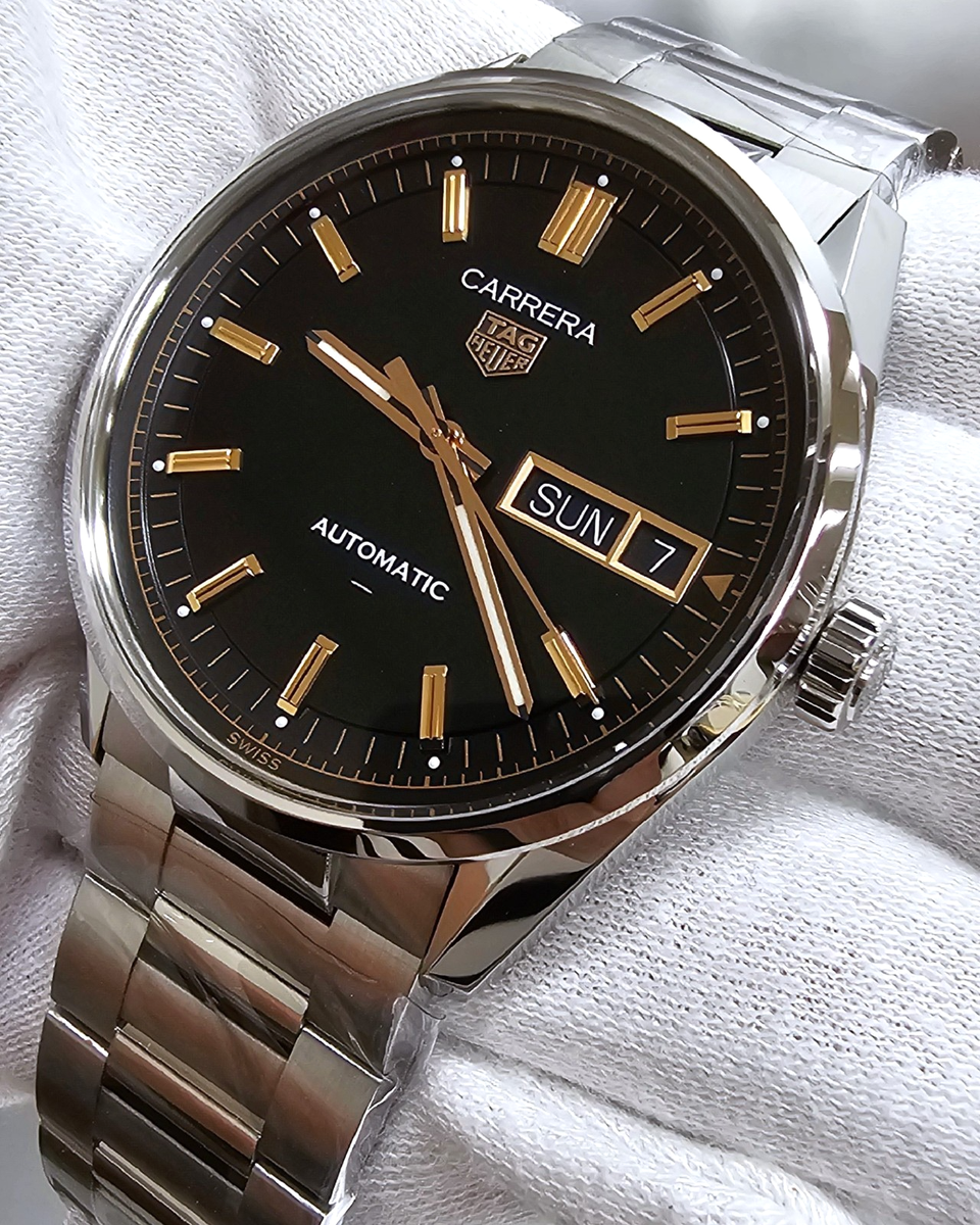 TAG HEUER Carrera Day-Date Automatic 41mm Black Dial Mens Watch