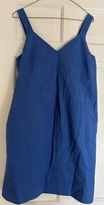 Everlane Women’s Blue Shiftsress - 100% Cotton - Sleeveless - With Pockets 