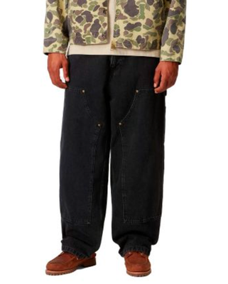 CARHARTT WIP Nash Double Knee Pant A251027 Black Stone Washed M | eBay