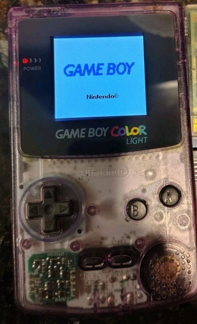 Nintendo Game Boy Color Clear Purple IPS screen + usb -c battery