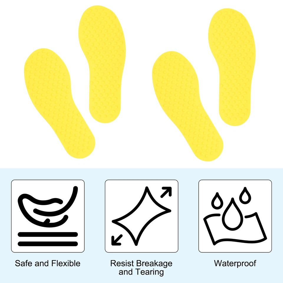 4 Pairs Feet Markers for Classroom Plastic Floor Foot Shaped Markers Yellow - Image 4 of 4