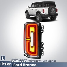 Led Tail Light For 2021-2026 Ford Bronco W Yellow Turn Signal Left Driver Side
