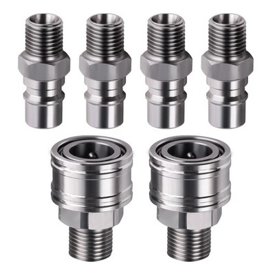 Ciuouient M16M14 Hydraulic Attachment Quick Fittings Straight Through Unvalve...