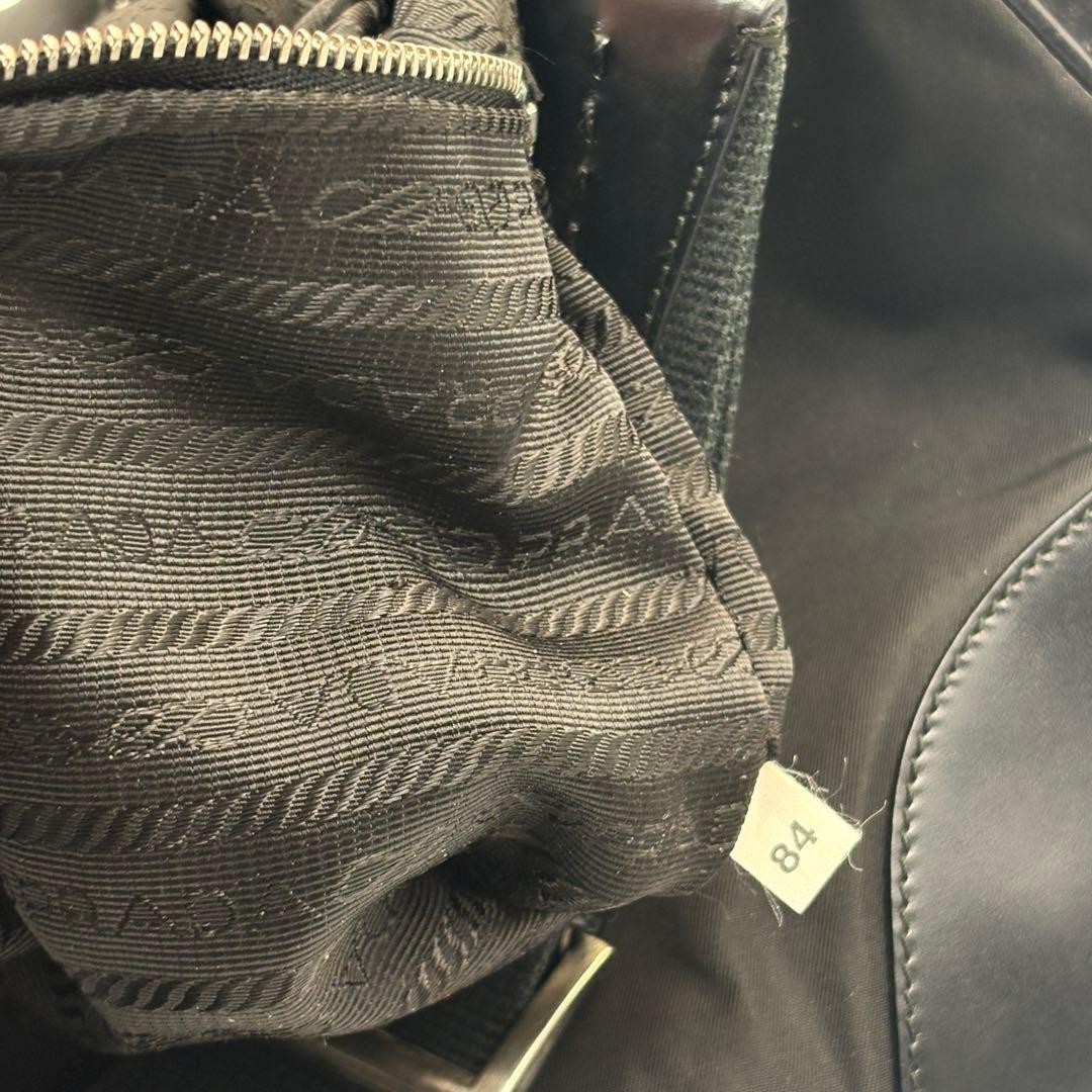 PRADA Nylon Leather Combination One Shoulder Bag Black thumbnail 16