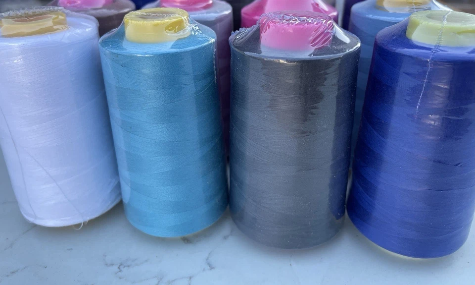 Clearance SALE Lot Box of 12 Big Spools Sewing Thread T27 Quality Assorted Color - Image 2 of 4