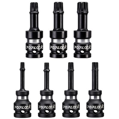 Torx Impact Bit Set Poplock 7pc 1/2 Drive T30-T70 75mm