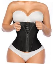 Waist Trainer for Women Latex Tummy Control Waist Cincher Corset Medium Black